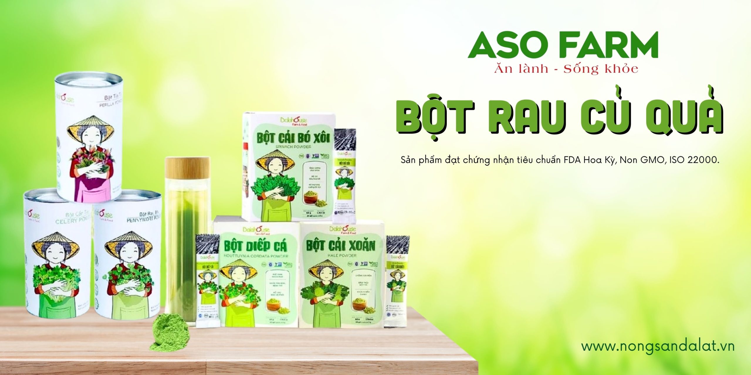 Bột rau củ sấy lạnh từ vùng trồng hữu cơ tại Đà Lạt